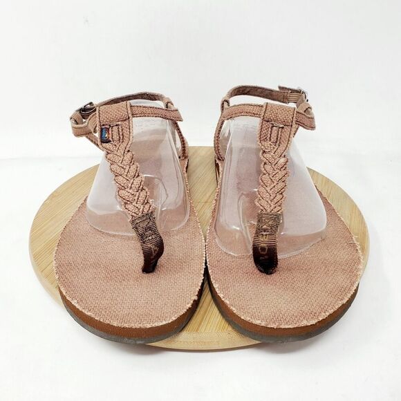 Rainbow T Street Sandals Womens 9 Hemp Thong Flip Flops Brown Shoes XL - Picture 5 of 14